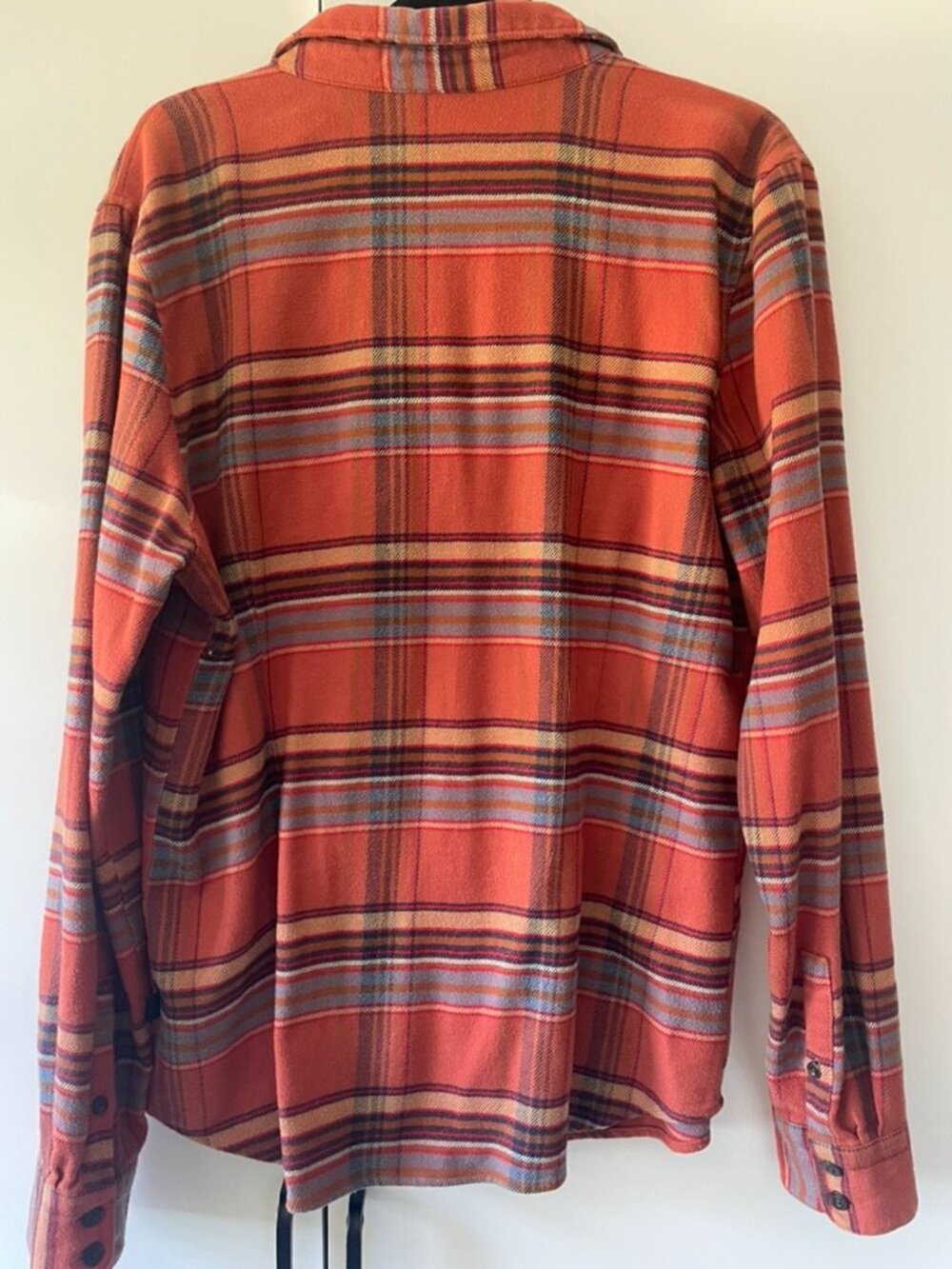 Patagonia Organic Cotton Flannel Shirt Plaid Orange Size L - Picture 4 of 4